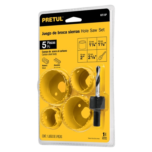 [HC17227] PRETUL CORTACIRCULOS KIT-5P P/INSTALAR CERRADURAS 5PZA