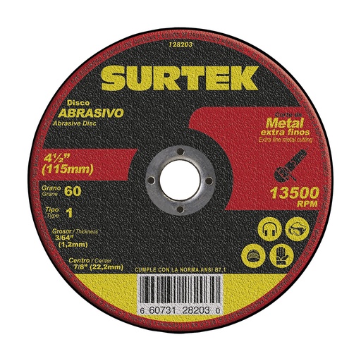 [HC12614] SURTEK DISCO ABRA 4 1/2X3/64X7/8 AC I