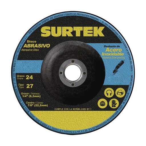 [HC53917] SURTEK DISCO ABRA 7X1/4X7/8 ACE INOX