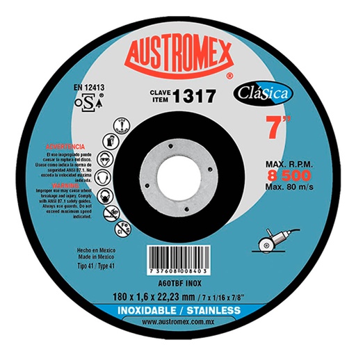 [HC18482] AUSTROMEX DISCO CORTE 1317 7X1/16X7/8 PLANO