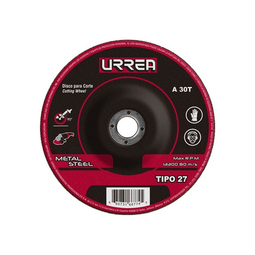 [HC54297] URREA DISCO ABRAS CORTE METAL 7" T27