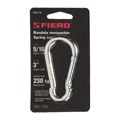 [HC56783] FIERO BANDOLA MOSQUETON BMA-5/16  D/ACERO