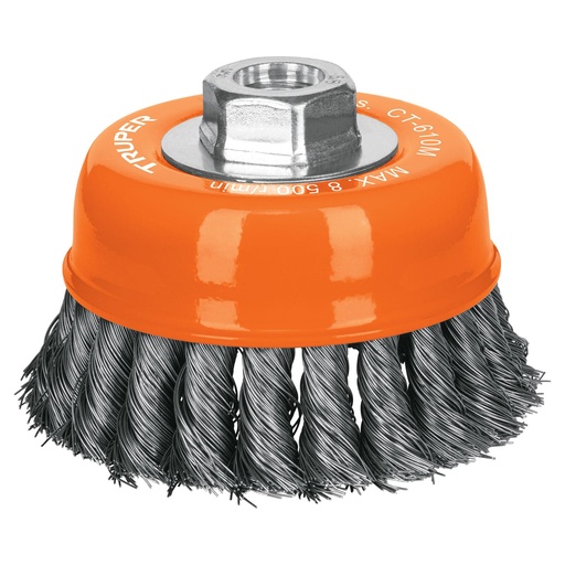 [HC43061] TRUPER CARDA CT-610M 4" M14 COPA ALAMBRE TRENZADO FINO