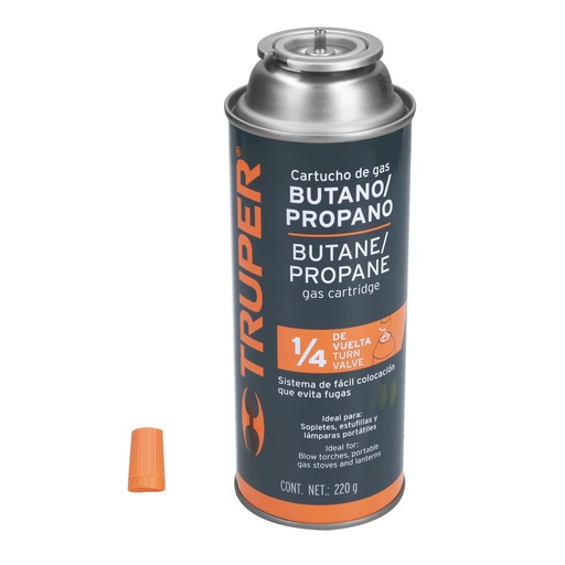 [HC42537] TRUPER CILINDRO D/GAS BUTANO- PR 220GR 1/4VT GAS-220X