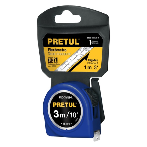 [HC43075] PRETUL FLEXOMETRO PRO-3MEB-A 3M 1/2"AZUL