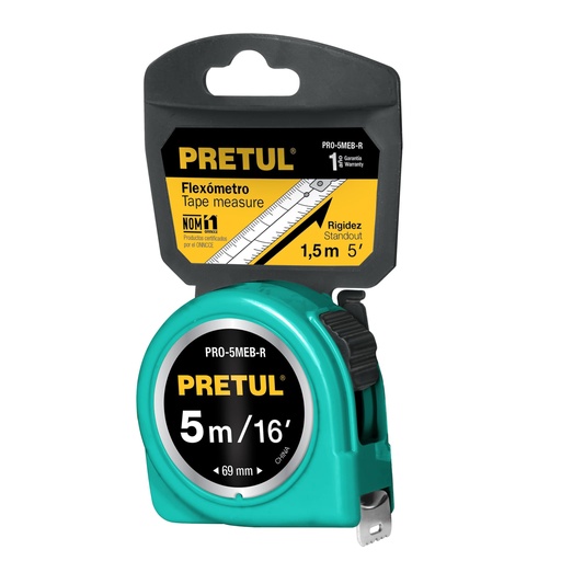 [HC43078] PRETUL FLEXOMETRO PRO-5MEB-R 5M 3/4"ROJO