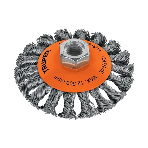 [HC43064] TRUPER CARDA CATR-4E 4" 5/8-11 PLATO ALAMBRE TRENZADO