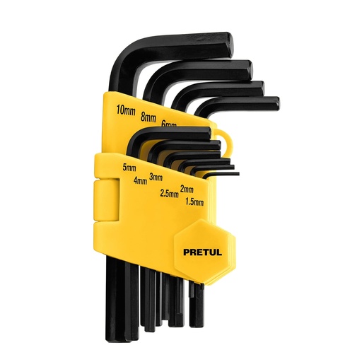 [HC44222] PRETUL LLAVE ALLEN 10PZ HEX   MM ESTUCHE PLAST ALL-10M-P