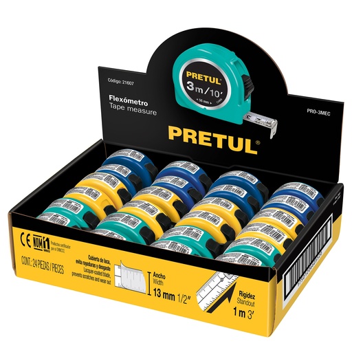 [HC45008] PRETUL FLEXOMETRO PRO-3MEC 3M 1/2"