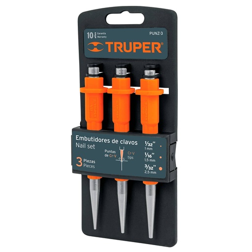 [HC46788] TRUPER JUEGO DE 3 EMBUTIDORES DE CLAVOS PUNZ-3