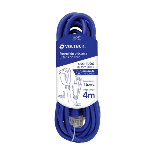[HC44925] VOLTECH EXTENSION ELECT USO   RUDO 16AWG 4MT ATERRIZ ERA-4X1