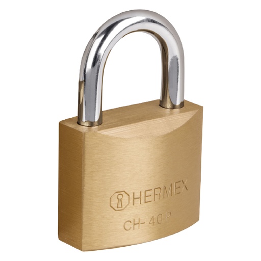 [HC44400] HERMEX CANDADO CH-40P 40MM HIERRO LATONADO EN CAJA