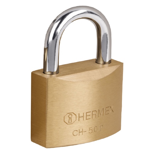 [HC44401] HERMEX CANDADO CH-50P 50MM HIERRO LATONADO EN CAJA