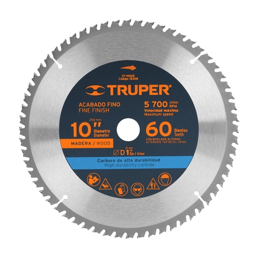 [HC47669] TRUPER DISCO SIERRA CIRCULAR  10" 60DTESX1" ST-1060E
