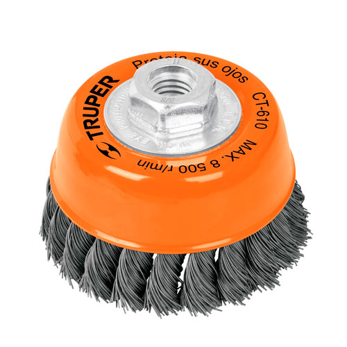 [HC44027] TRUPER CARDA CT-608 3" 5/8-11 COPA ALAMBRE TRENZADO FINO
