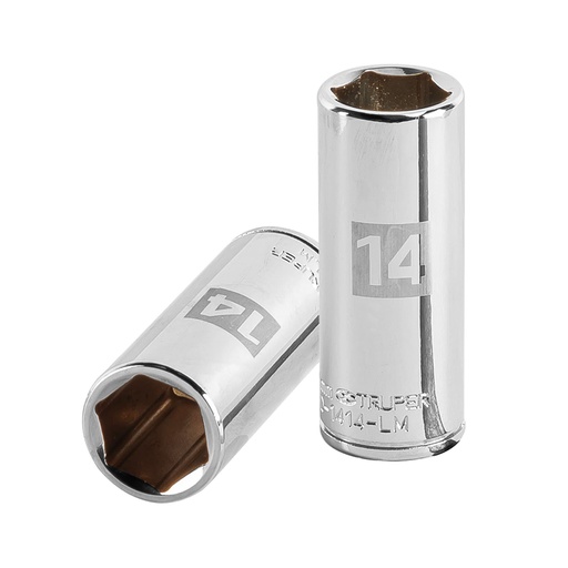 [HC47193] TRUPER DADO D-4714-LM 14MM CUADRO 1/4" LARGO 6 PUNTAS MM