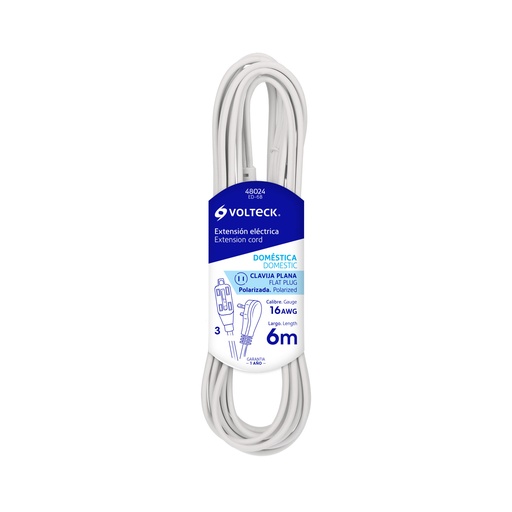 [HC44558] VOLTECH EXTENSION ED-6B 6M VOLTECH ELECTRICA DOMESTICA BLANC
