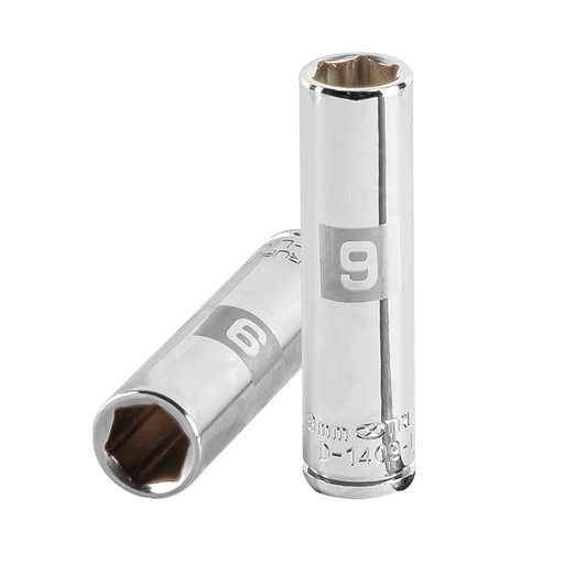 [HC46659] TRUPER DADO D-4709-LM 9MM CUADRO 1/4" LARGO 6 PUNTAS MM