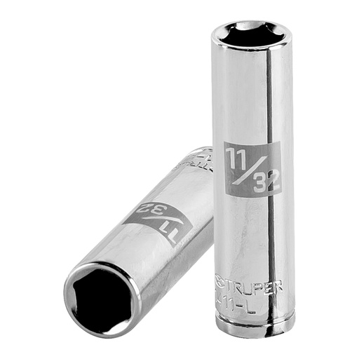 [HC46660] TRUPER DADO D-4711-L 11/32" CUADRO 1/4" LARGO 6 PUNTAS STD