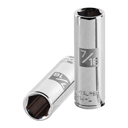 [HC46663] TRUPER DADO D-4714-L 7/16" CUADRO 1/4" LARGO 6 PUNTAS STD