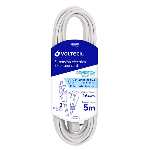 [HC44557] VOLTECH EXTENSION ED-5B 5M VOLTECH ELECTRICA DOMESTICA BLANC