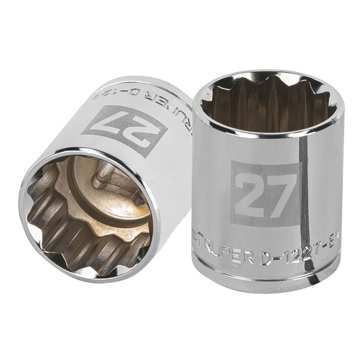 [HC46686] TRUPER DADO D-5427-EM 27MM CUADRO 1/2" 12 PUNTAS MM