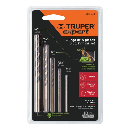 [HC46698] TRUPER JGO BROCAS AV 5PZ      1/16"-1/4"