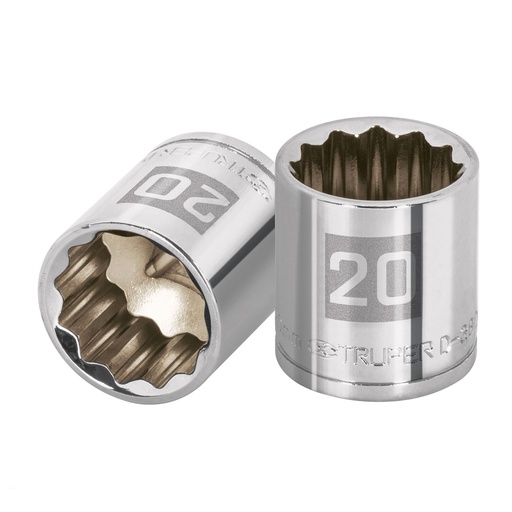 [HC46747] TRUPER DADO D-5220-M 20MM CUADRO 3/8" 12 PUNTAS MM