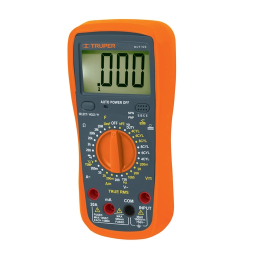 [HC47761] TRUPER MULTIMETRO DIGITAL MUT-105 P/MANTENIMIENTO AUTOMOTRIZ