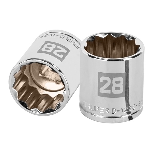 [HC48300] TRUPER DADO D-5428-EM 28MM CUADRO 1/2" 12 PUNTAS MM