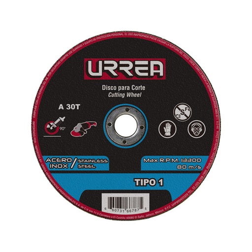 [HC50665] URREA DISCO ABRAS ACERO INOX 9 PLANO